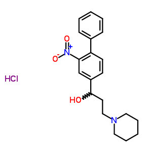 alpha-(2-硝基-4-聯(lián)苯基)-1-哌啶丙醇鹽酸鹽結(jié)構(gòu)式_59401-30-8結(jié)構(gòu)式