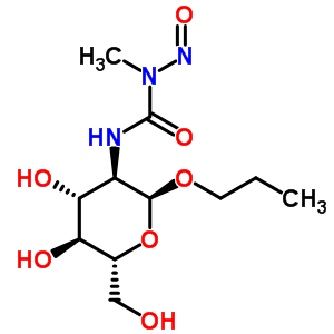2-脫氧-2-(3-甲基-3-亞硝基脲啶)-α-D-吡喃葡萄糖苷丙酯結(jié)構(gòu)式_59465-75-7結(jié)構(gòu)式