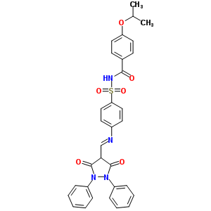 N-[4-[(3,5-二氧代-1,2-二苯基-吡唑i二n-4-基)亞甲基氨基]苯基]磺?；?4-丙烷-2-基氧基-苯甲酰胺結(jié)構(gòu)式_59541-40-1結(jié)構(gòu)式