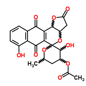 (5R,3aR,11bR)-4α-乙?；趸?3,3a,4,5,6,11b-六氫-3α,7-二羥基-6β-甲基螺[5H-呋喃并[3,2-b]萘并[2,3-d]吡喃-5,2-[2H]吡喃]-2,6,11(3H)-三酮結(jié)構(gòu)式_59554-11-9結(jié)構(gòu)式