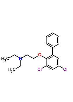 2-((3,5-二氯(1,1-聯(lián)苯)-2-基)氧基)-N,N-二乙基乙胺氫溴酸結(jié)構(gòu)式_5957-22-2結(jié)構(gòu)式