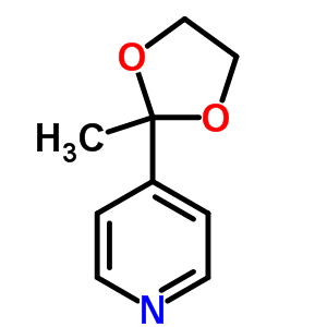 4-(2-甲基-1,3-二氧雜烷-2-基)吡啶結構式_60553-33-5結構式