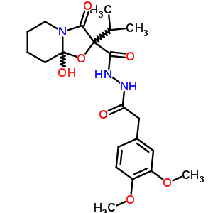 N-[2-(3,4-二甲氧基苯基)乙?；鵠-6-羥基-9-氧代-8-丙烷-2-基-7-噁-1-氮雜雙環(huán)[4.3.0]壬烷-8-碳酰肼結(jié)構(gòu)式_60807-11-6結(jié)構(gòu)式