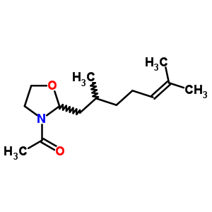 3-乙?；?2-(2,6-二甲基-5-庚烯基)噁唑啉結(jié)構(gòu)式_61168-60-3結(jié)構(gòu)式