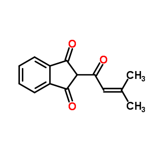 2-(3-甲基-1-氧代-2-丁烯-1-基)-1H-茚-1,3(2H)-二酮結(jié)構(gòu)式_6134-98-1結(jié)構(gòu)式