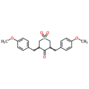 四氫-3,5-雙(p-甲氧基亞芐基)-4H-硫代吡喃-4-酮 1, 1-二氧化物結(jié)構(gòu)式_61448-81-5結(jié)構(gòu)式