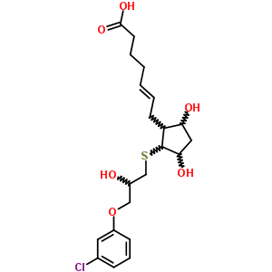 7-2-3-(3-氯苯氧基)-2-羥基丙基硫代-3,5-二羥基環(huán)戊基-5-庚烯酸結(jié)構(gòu)式_61507-56-0結(jié)構(gòu)式