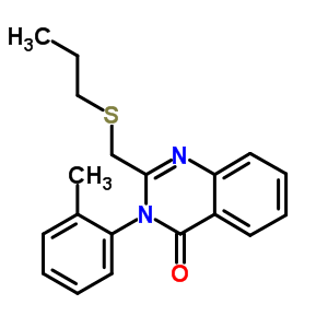 3-(2-甲基苯基)-2-[(丙基硫代)甲基]喹唑啉-4(3H)-酮結(jié)構(gòu)式_61554-69-6結(jié)構(gòu)式