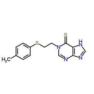 1,9-二氫-1-[2-[(4-甲基苯基)硫代]乙基]-6H-嘌呤-6-硫酮結(jié)構(gòu)式_6297-52-5結(jié)構(gòu)式