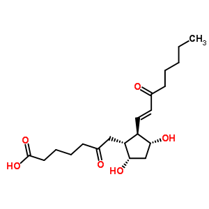 7-[(1R,2r,3r,5s)-3,5-二羥基-2-[(e)-3-氧代-1-辛烯基]環(huán)戊基]-6-氧代庚酸結構式_63446-59-3結構式