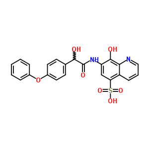 8-羥基-7-[[2-(4-苯氧基苯基)-2-羥基乙?；鵠氨基]-5-喹啉磺酸結(jié)構(gòu)式_63680-66-0結(jié)構(gòu)式