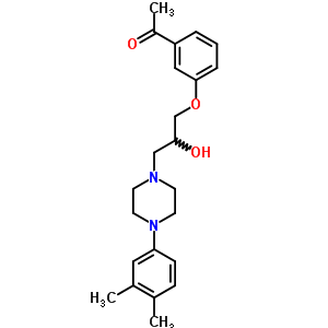 1-(3-乙?；窖趸?-3-[4-(3,4-二甲基苯基)-1-哌嗪]-2-丙醇結(jié)構(gòu)式_63715-98-0結(jié)構(gòu)式