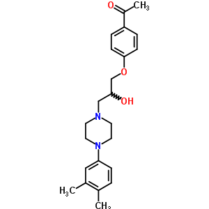 1-(4-乙?；窖趸?-3-[4-(3,4-二甲基苯基)-1-哌嗪]-2-丙醇結(jié)構(gòu)式_63715-99-1結(jié)構(gòu)式