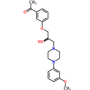 1-(3-乙酰基苯氧基)-3-[4-(3-甲氧基苯基)-1-哌嗪]-2-丙醇結(jié)構(gòu)式_63716-00-7結(jié)構(gòu)式