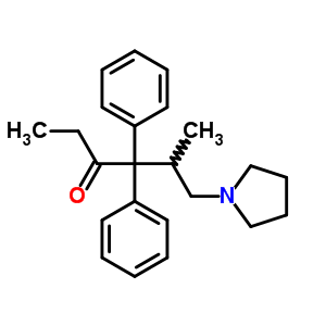 5-甲基-4,4-二苯基-6-(1-吡咯烷)-3-己酮結(jié)構(gòu)式_63765-89-9結(jié)構(gòu)式
