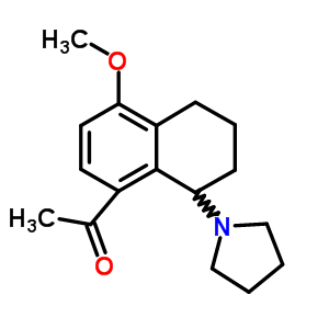 1-(8-乙?；?5-甲氧基-1,2,3,4-四氫萘-1-基)吡咯烷結(jié)構(gòu)式_63886-60-2結(jié)構(gòu)式