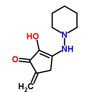2-羥基-5-亞甲基-3-(哌啶氨基)-2-環(huán)戊烯-1-酮結(jié)構(gòu)式_63937-31-5結(jié)構(gòu)式