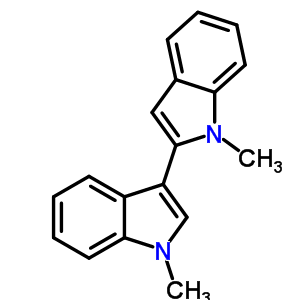 1-甲基-2-(1-甲基-1H-吲哚-3-基)-1H-吲哚結(jié)構(gòu)式_63955-66-8結(jié)構(gòu)式