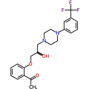 2-[2-羥基-3-[4-(α,α,α-三氟-間甲苯)哌嗪]丙氧基]苯乙酮結構式_63990-53-4結構式