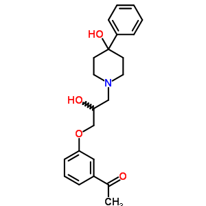3-[2-羥基-3-(4-羥基-4-苯基哌啶)丙氧基]苯乙酮結(jié)構(gòu)式_63990-72-7結(jié)構(gòu)式