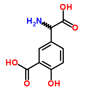 (Rs)-3-羧基-4-羥基苯甘氨酸結(jié)構(gòu)式_64043-84-1結(jié)構(gòu)式