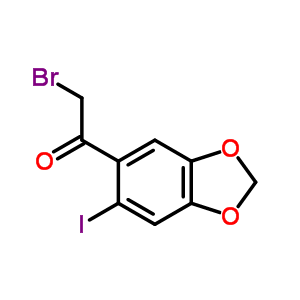 2-溴-1-(6-碘-1,3-苯并二氧雜環(huán)戊烯-5-基)-乙酮結(jié)構(gòu)式_64490-58-0結(jié)構(gòu)式