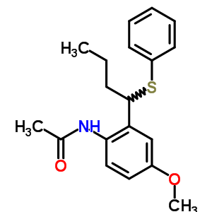 n-[4-甲氧基-2-[1-(苯基硫代)丁基]苯基]-乙酰胺結構式_64872-86-2結構式