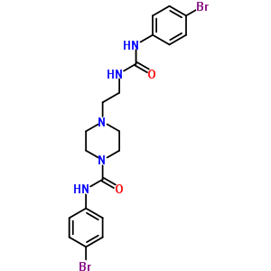 N-(4-溴苯基)-4-[2-[(4-溴苯基)氨基甲酰氨基]乙基]哌嗪-1-羧酰胺結(jié)構(gòu)式_6623-72-9結(jié)構(gòu)式
