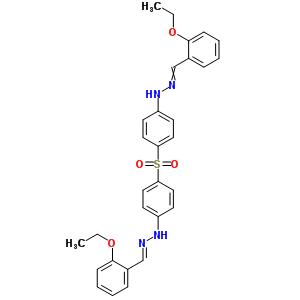 N-[(2-乙氧基苯基)亞甲基氨基]-4-[4-[(2z)-2-[(2-乙氧基苯基)亞甲基]肼基]苯基]磺?；?苯胺結(jié)構(gòu)式_6634-58-8結(jié)構(gòu)式