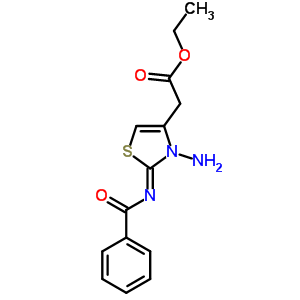 2-[(2Z)-3-氨基-2-苯甲?；鶃啺被?1,3-噻唑-4-基]乙酸乙酯結(jié)構(gòu)式_66870-59-5結(jié)構(gòu)式