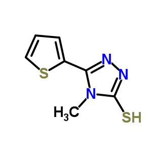 4-甲基-5-(2-噻吩)-4H-1,2,4-噻唑-3-硫醇結(jié)構(gòu)式_68744-66-1結(jié)構(gòu)式