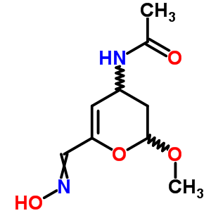 N-[2-(羥基亞氨基甲基)-6-甲氧基-5,6-二氫-4H-吡喃-4-基]乙酰胺結(jié)構(gòu)式_69975-44-6結(jié)構(gòu)式
