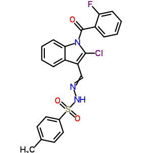 N-[[2-氯-1-(2-氟苯甲?；?吲哚-3-基]亞甲基氨基]-4-甲基-苯磺酰胺結(jié)構(gòu)式_70952-16-8結(jié)構(gòu)式