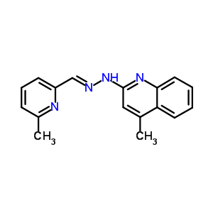 6-甲基-2-吡啶羧醛 2-(4-甲基-2-喹啉)肼酮結構式_71508-74-2結構式