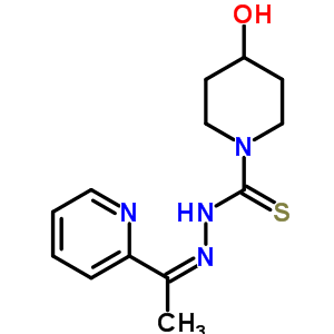 4-羥基-1-哌啶硫代羧酸 (1-(2-吡啶)亞乙基)肼結(jié)構(gòu)式_71555-33-4結(jié)構(gòu)式