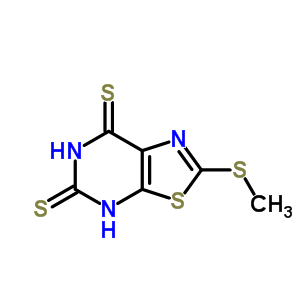 2-(甲基硫代)[1,3]噻唑并[5,4-d]嘧啶-5,7-二硫醇結(jié)構(gòu)式_73109-39-4結(jié)構(gòu)式