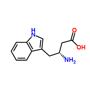 (R)-4-(吲哚-3-基)-beta-高丙氨酸結(jié)構(gòu)式_736131-01-4結(jié)構(gòu)式