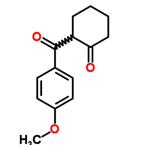 2-(4-甲氧基苯甲?；?-1-環(huán)己酮結構式_7402-39-3結構式