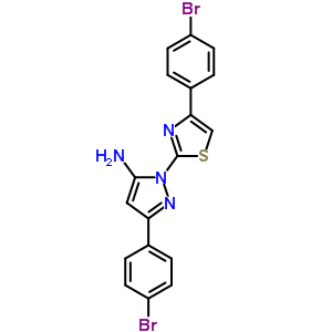 3-(4-溴苯基)-1-(4-(4-溴苯基)-2-噻唑)-1H-吡唑-5-胺結(jié)構(gòu)式_74101-15-8結(jié)構(gòu)式