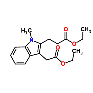 3-(3-(2-乙氧基-2-氧代乙基)-1-甲基-1H-吲哚-2-基)丙酸乙酯結構式_74120-22-2結構式