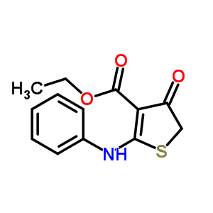 2-苯胺-4-氧代-4,5-二氫噻吩-3-羧酸乙酯結(jié)構(gòu)式_78267-15-9結(jié)構(gòu)式