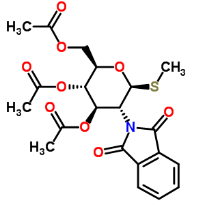 3,4,6-三-o-乙?；?2-脫氧-2-鄰苯二甲酰亞氨基-1-硫代-beta-d-吡喃葡萄糖苷甲酯結(jié)構(gòu)式_79528-48-6結(jié)構(gòu)式