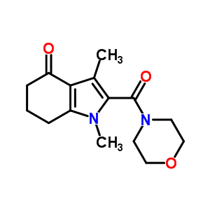 1,5,6,7-四氫-1,3-二甲基-2-(4-嗎啉羰基)-4H-吲哚-4-酮結(jié)構(gòu)式_84990-23-8結(jié)構(gòu)式