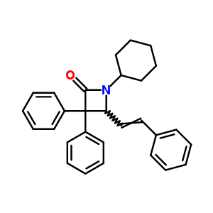 1-環(huán)己基-3,3-二苯基-4-(2-苯基乙烯)-2-氮雜啶酮結(jié)構(gòu)式_86129-90-0結(jié)構(gòu)式