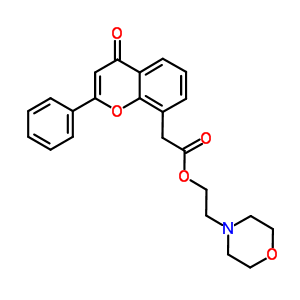 2-嗎啉-4-基-2-(4-氧代-2-苯基-色烯-8-基)乙酸乙酯結(jié)構(gòu)式_87626-58-2結(jié)構(gòu)式
