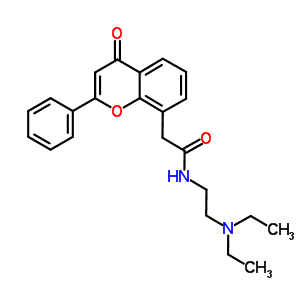 N-(2-二乙基氨基乙基)-2-(4-氧代-2-苯基-色烯-8-基)乙酰胺結(jié)構(gòu)式_87626-66-2結(jié)構(gòu)式
