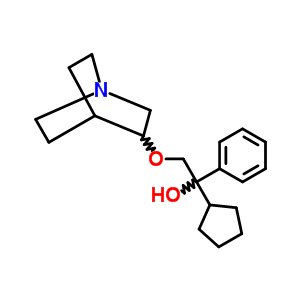 3-(2-苯基-2-環(huán)戊基-2-羥基乙氧基)奎寧環(huán)結(jié)構(gòu)式_87827-02-9結(jié)構(gòu)式