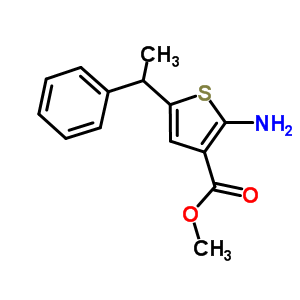 2-氨基-5-(1-苯基乙基)噻吩-3-羧酸甲酯結(jié)構(gòu)式_884497-36-3結(jié)構(gòu)式