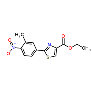 2-(3-甲基-4-硝基苯基)-噻唑-4-羧酸乙酯結(jié)構(gòu)式_885278-57-9結(jié)構(gòu)式
