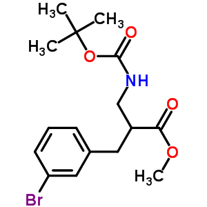 2-n-boc-2-氨基甲基-3-(3-溴-苯基)-丙酸甲酯結(jié)構(gòu)式_886366-58-1結(jié)構(gòu)式